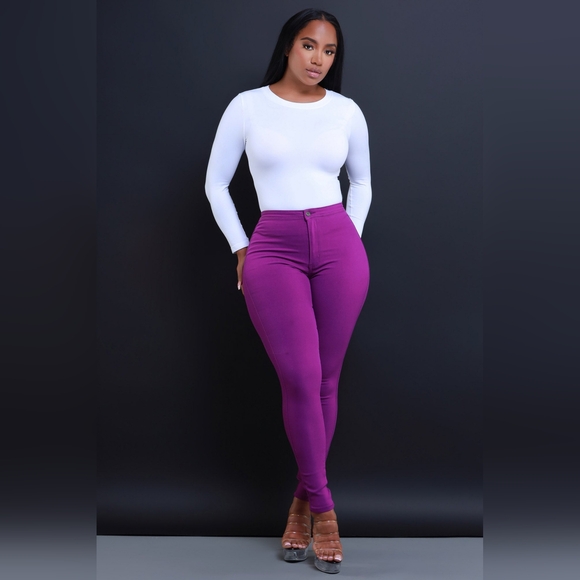 Swankaposh 3X (22) Superga High waist stretch Jeans~Purple - Picture 5 of 8